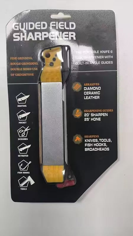 Multi-functional outdoor knife sharpener, suitable for fishhooks and knives