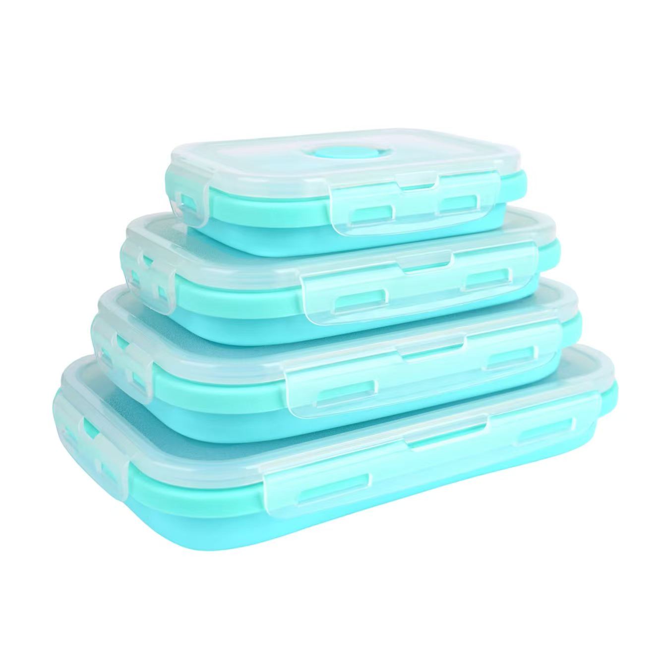 Foldable high-temperature-resistant food-grade silicone food storage container, refrigerator storage box, convenient outdoor packing box