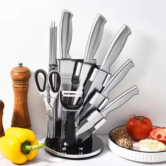 Stainless steel kitchen knife set - 9-piece set