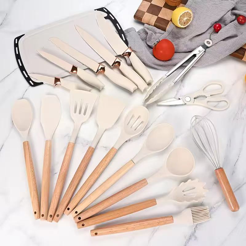 Rhombic silicone kitchenware set - 19-piece set