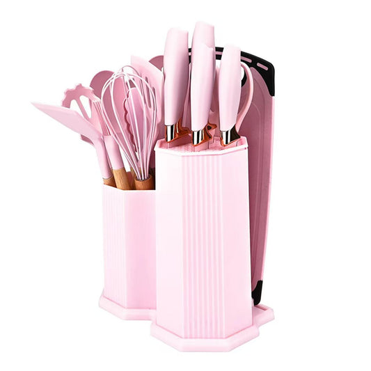 Rhombic silicone kitchenware set - 19-piece set
