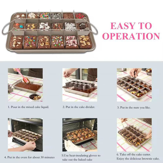 Grid-shaped brownie baking pan