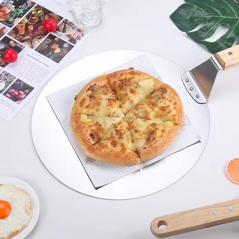10-inch/12-inch stainless steel wooden-handle pizza tongs