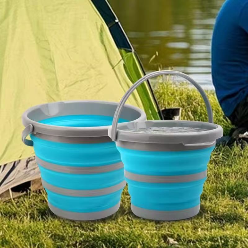Multi-functional foldable bucket, suitable for outdoor gatherings, fishing, car washing, and household use