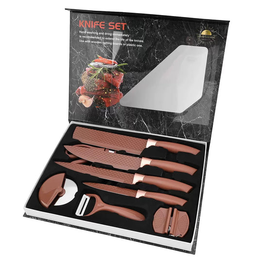 Stainless steel kitchen knife set - 15-piece set