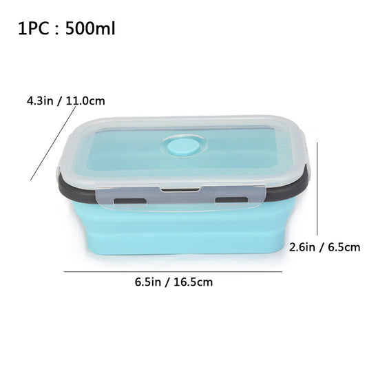 Foldable high-temperature-resistant food-grade silicone food storage container, refrigerator storage box, convenient outdoor packing box