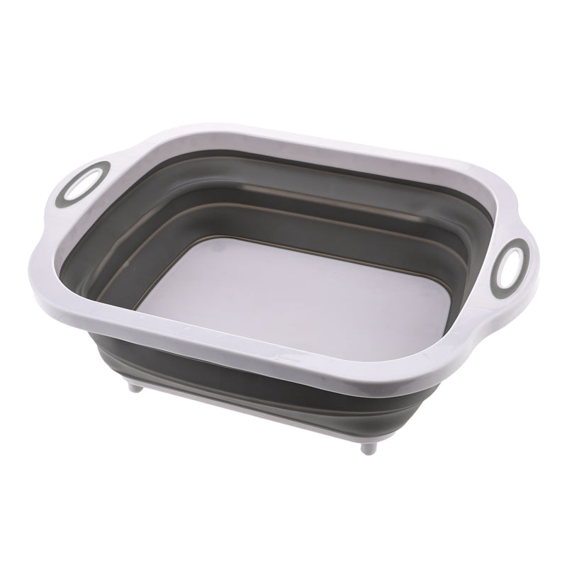 Multifunctional silicone folding draining basket / chopping board