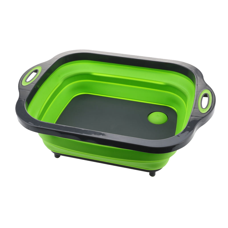 Multifunctional silicone folding draining basket / chopping board
