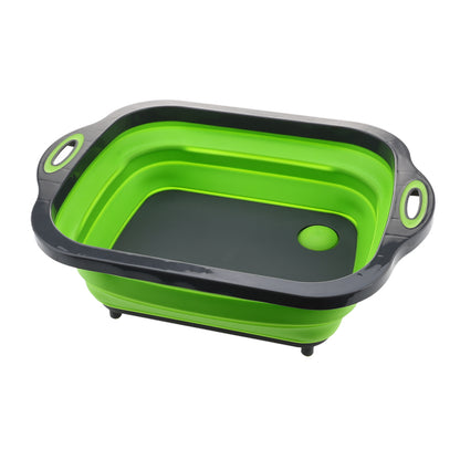 Multifunctional silicone folding draining basket / chopping board