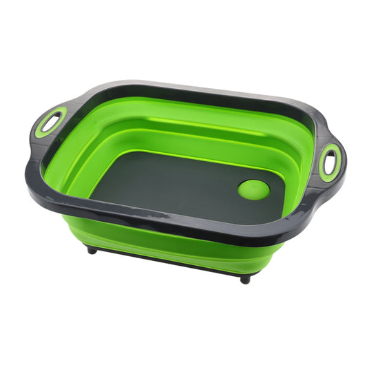Multifunctional silicone folding draining basket / chopping board