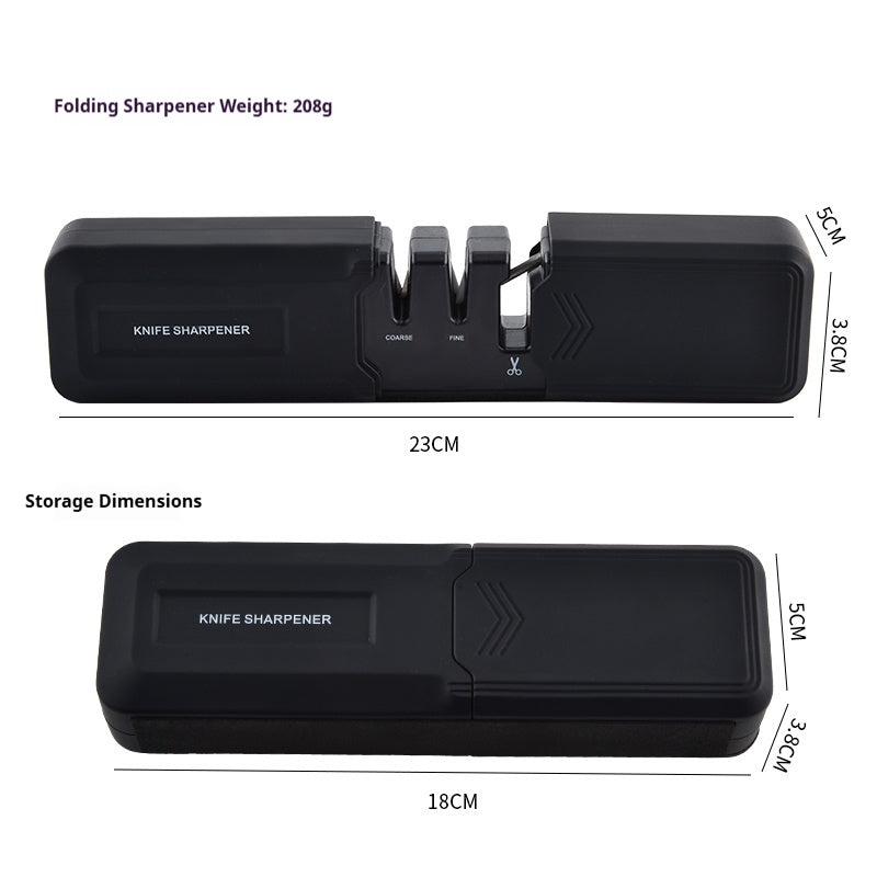 Three-stage retractable household quick knife sharpener