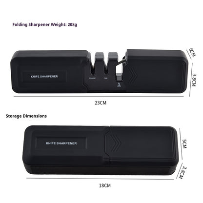 Three-stage retractable household quick knife sharpener