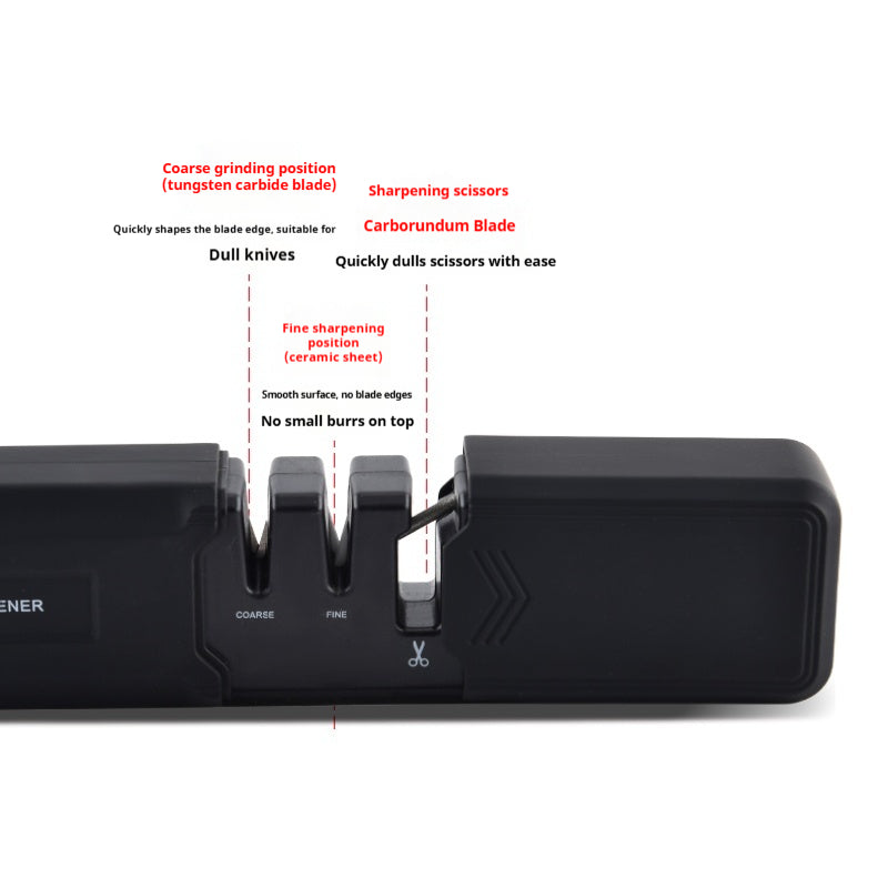 Three-stage retractable household quick knife sharpener