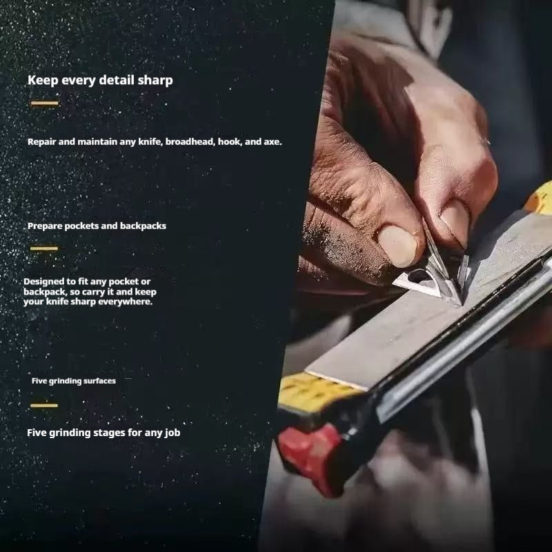 Multi-functional outdoor knife sharpener, suitable for fishhooks and knives