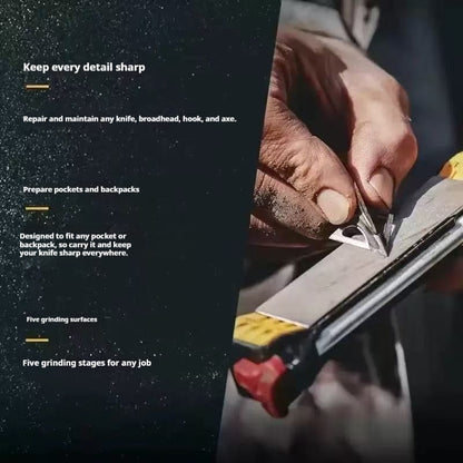 Multi-functional outdoor knife sharpener, suitable for fishhooks and knives
