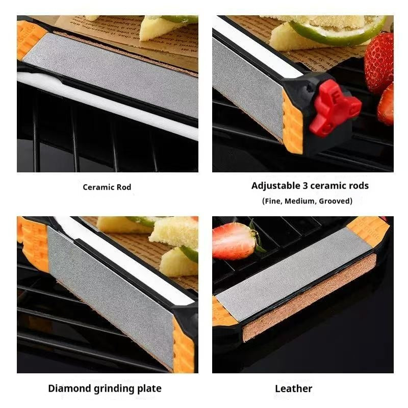 Multi-functional outdoor knife sharpener, suitable for fishhooks and knives