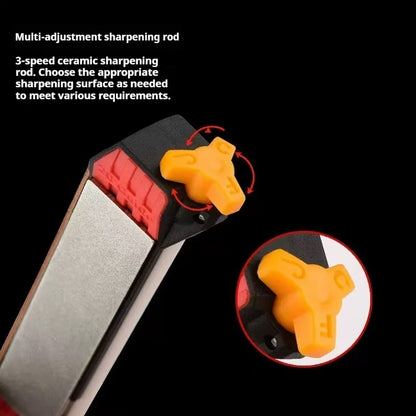 Multi-functional outdoor knife sharpener, suitable for fishhooks and knives