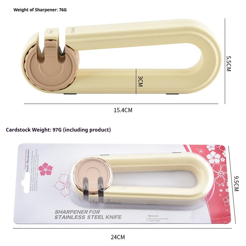 Compact hanging-type household quick knife sharpener