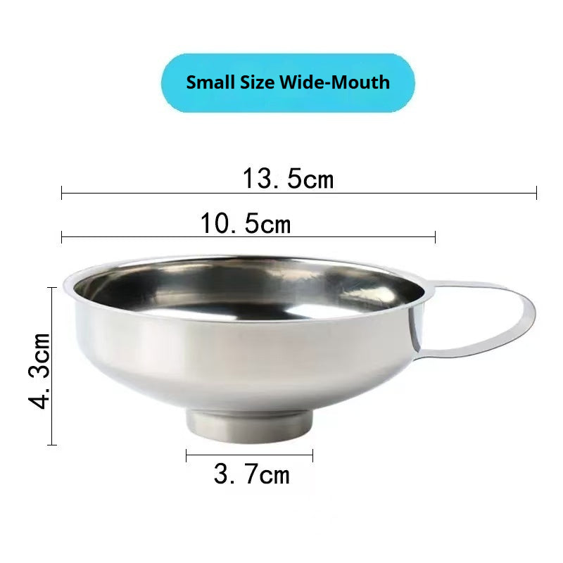 Stainless steel wide-mouth funnel