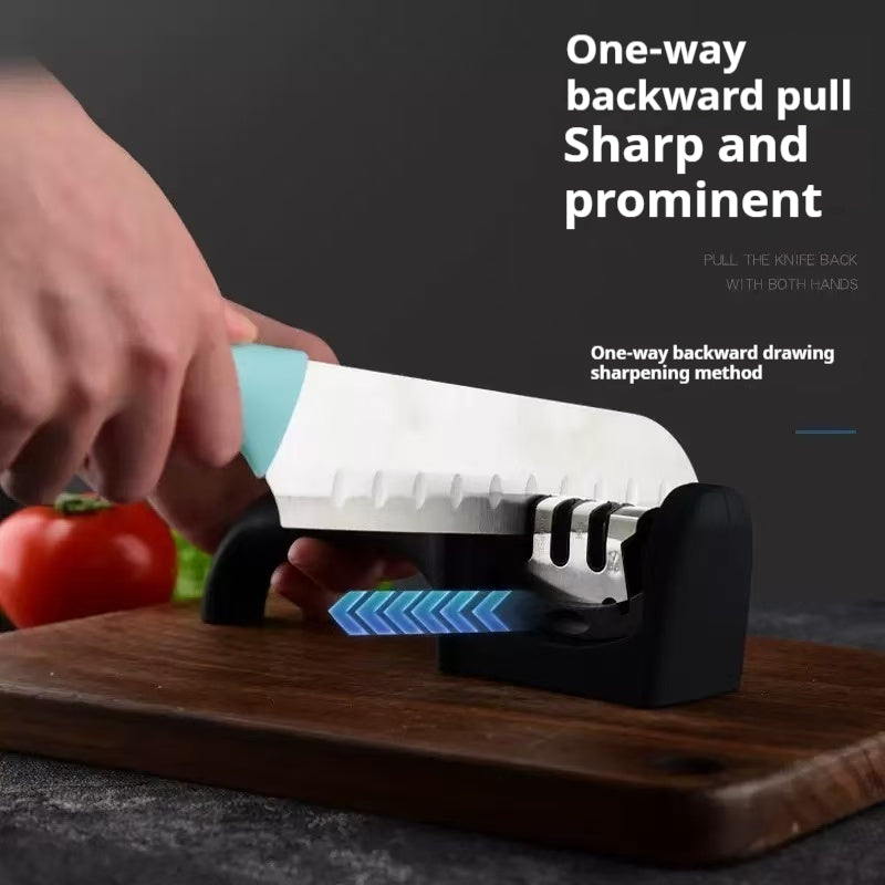 Manual rapid household knife sharpener