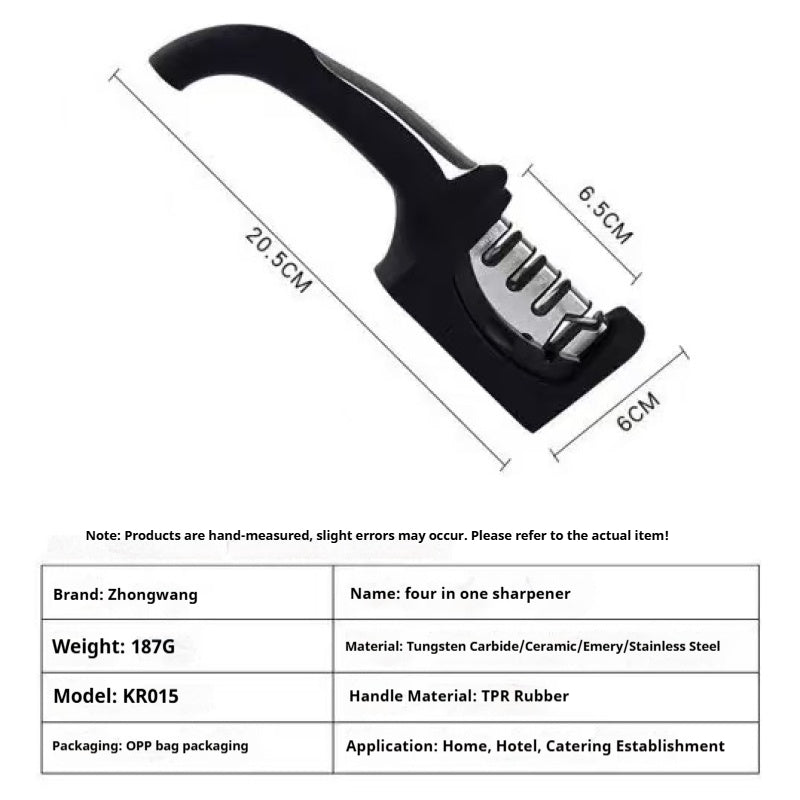 Manual rapid household knife sharpener