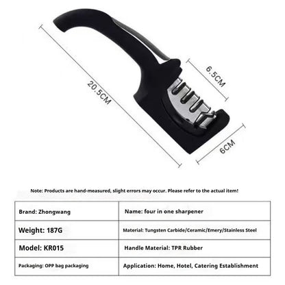 Manual rapid household knife sharpener