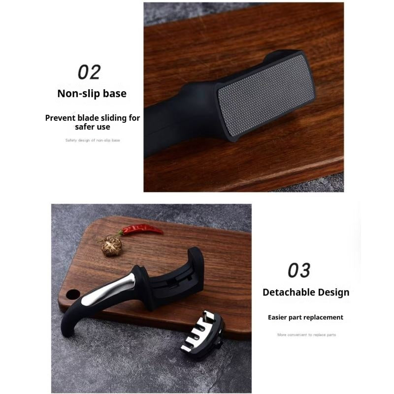 Manual rapid household knife sharpener