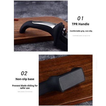 Manual rapid household knife sharpener