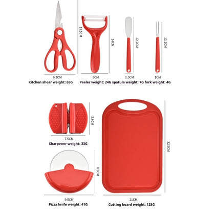 Stainless steel kitchen knife set - 17-piece set