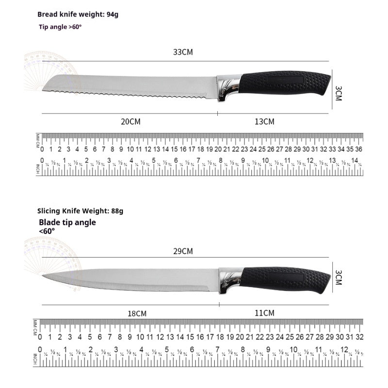 Stainless steel kitchen knife set - 7-piece set