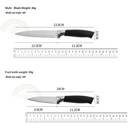 Stainless steel kitchen knife set - 7-piece set