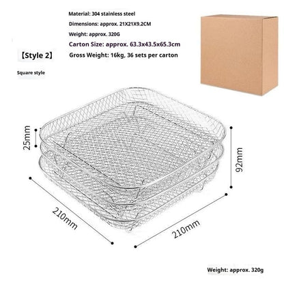 Special accessories for multi-functional air fryer, 304 stainless steel baking rack, fruit and vegetable utensil filter rack, dehydration rack