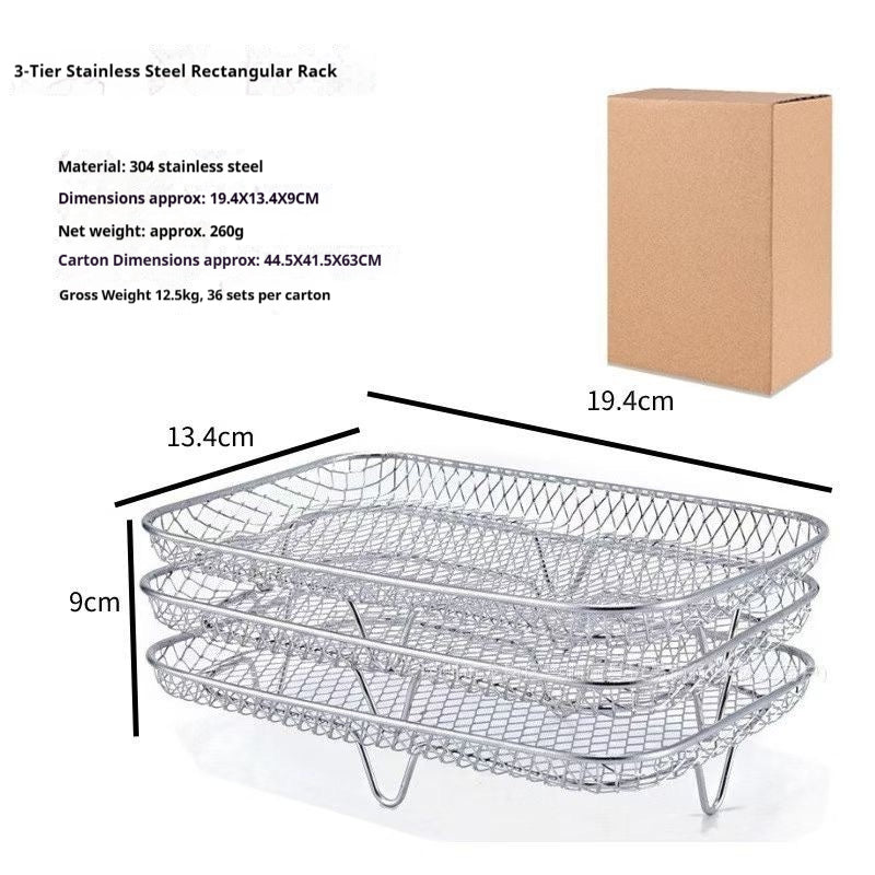 Special accessories for multi-functional air fryer, 304 stainless steel baking rack, fruit and vegetable utensil filter rack, dehydration rack
