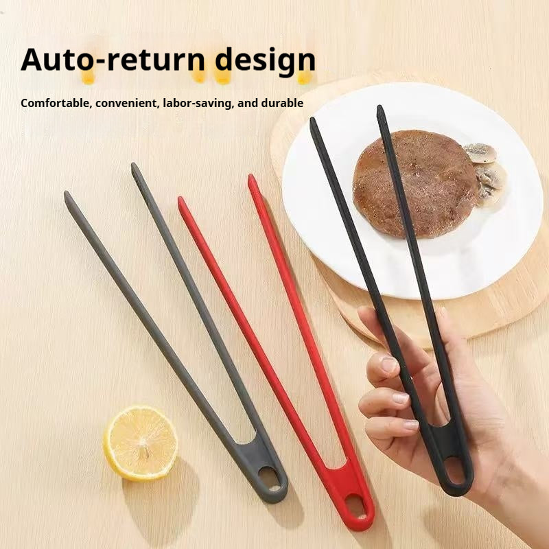 Heat-resistant silicone food tongs