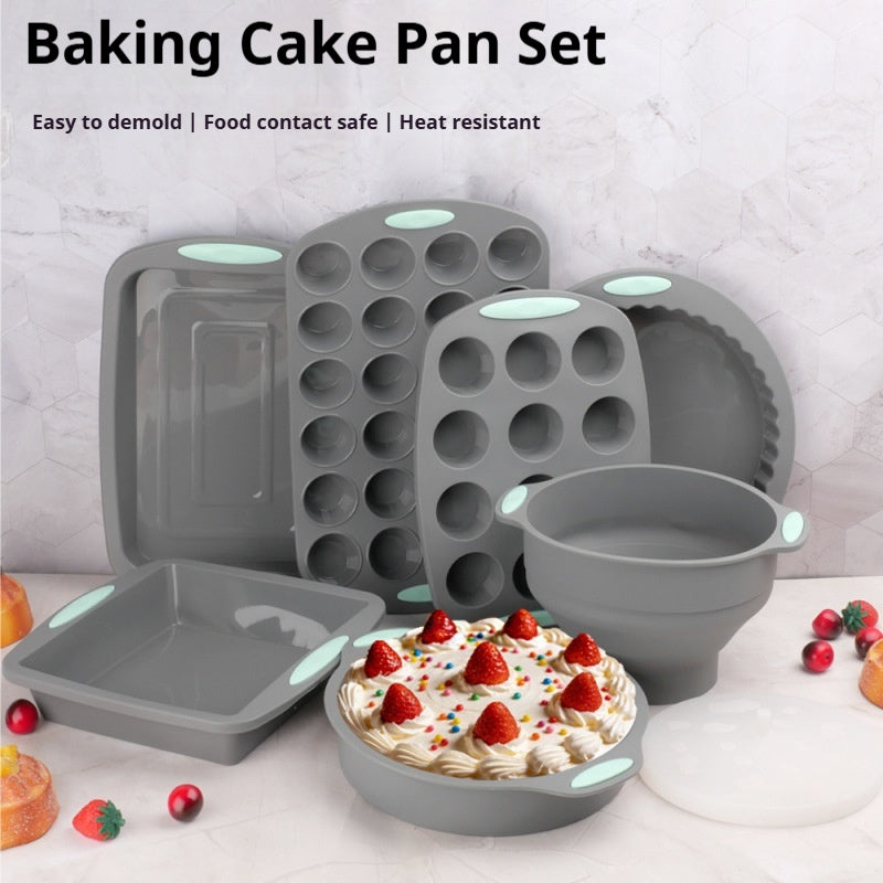 High-temperature resistant silicone cake baking pan set