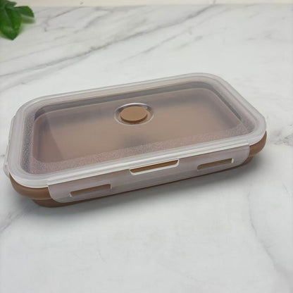 Foldable high-temperature-resistant food-grade silicone food storage container, refrigerator storage box, convenient outdoor packing box