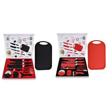 Stainless steel kitchen knife set - 17-piece set