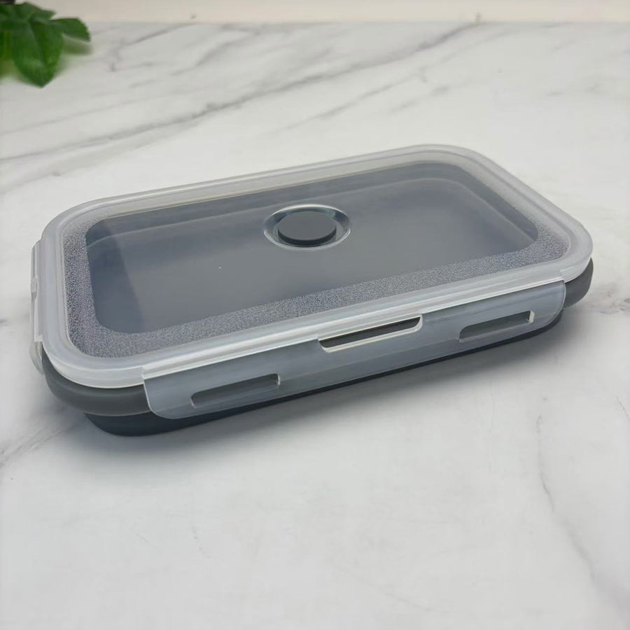 Foldable high-temperature-resistant food-grade silicone food storage container, refrigerator storage box, convenient outdoor packing box