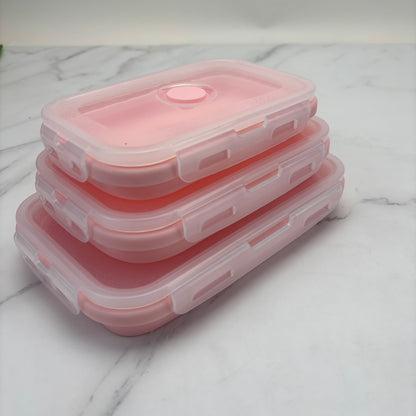 Foldable high-temperature-resistant food-grade silicone food storage container, refrigerator storage box, convenient outdoor packing box