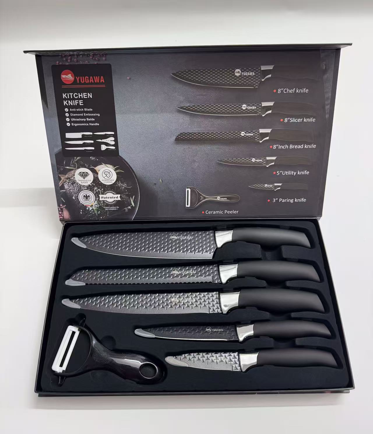 Stainless steel kitchen knife set - six-piece set