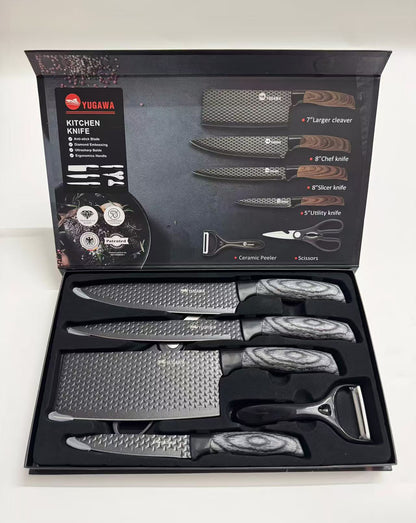 Stainless steel kitchen knife set - six-piece set