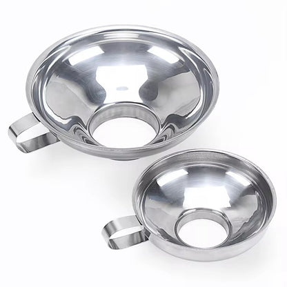 Stainless steel wide-mouth funnel
