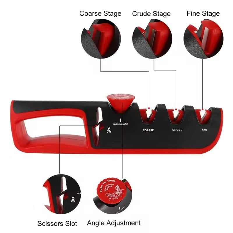 Manual knife sharpener, adjustable angle, anti-slip bottom