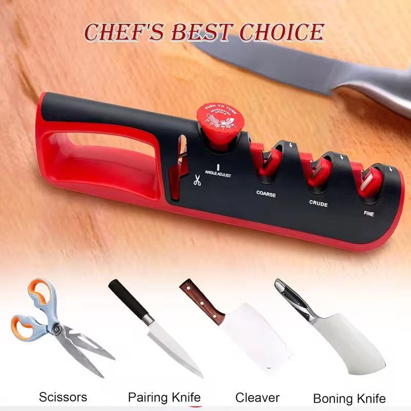 Manual knife sharpener, adjustable angle, anti-slip bottom