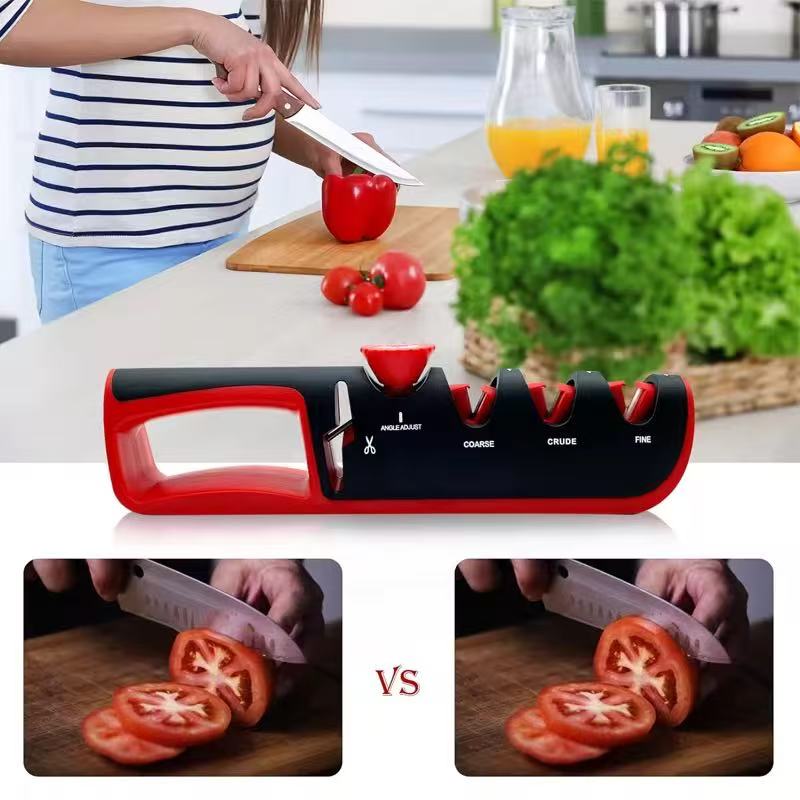 Manual knife sharpener, adjustable angle, anti-slip bottom