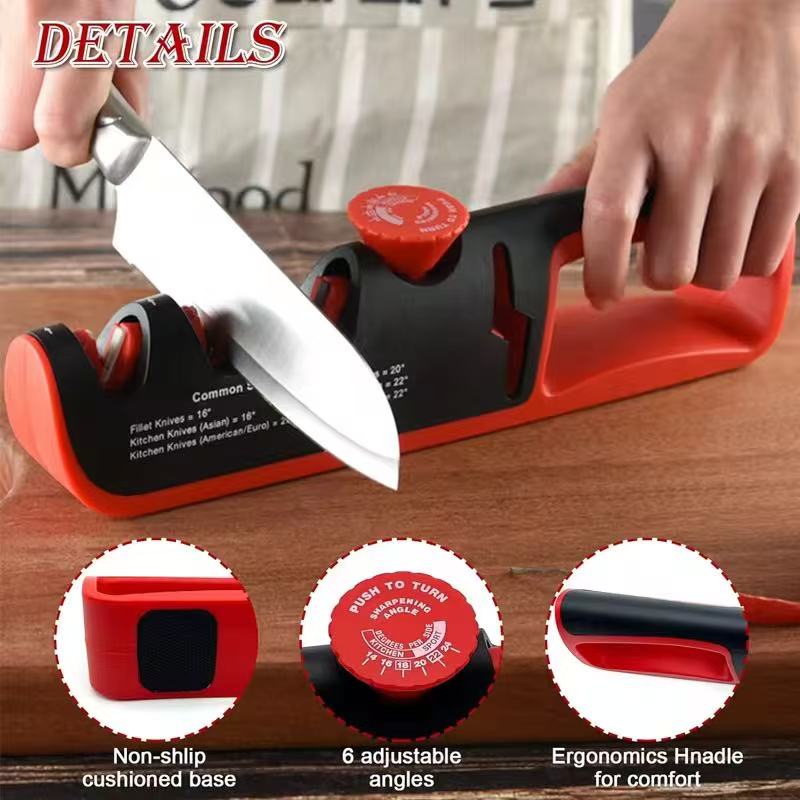 Manual knife sharpener, adjustable angle, anti-slip bottom