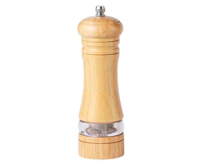 Manual 6-inch, 8-inch, 10-inch pepper grinder, oak pepper grinding jar for making fresh pepper powder for seasoning
