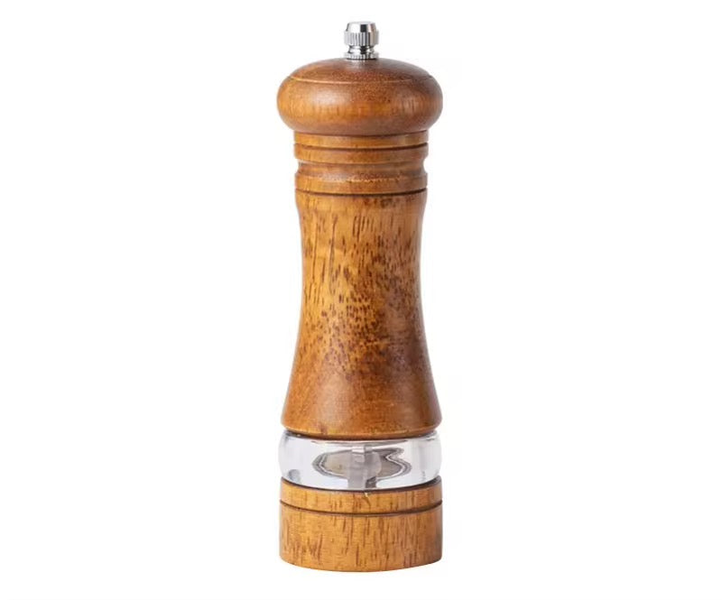 Manual 6-inch, 8-inch, 10-inch pepper grinder, oak pepper grinding jar for making fresh pepper powder for seasoning