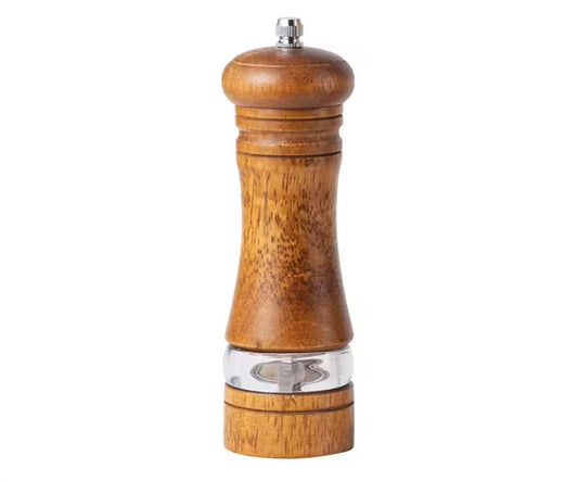 Manual 6-inch, 8-inch, 10-inch pepper grinder, oak pepper grinding jar for making fresh pepper powder for seasoning