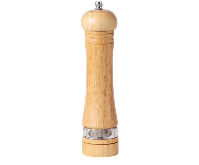Manual 6-inch, 8-inch, 10-inch pepper grinder, oak pepper grinding jar for making fresh pepper powder for seasoning